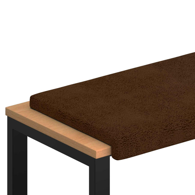 Bænkpude Faux suedestof Brun Dybde 35 cm