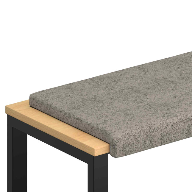 Bænkpude Faux suedestof Lysegrå Dybde 35 cm