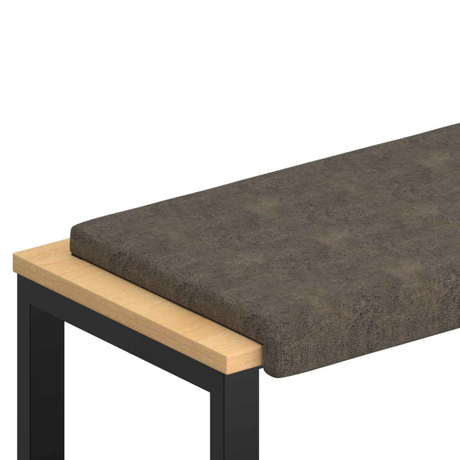 Bænkpude Faux suedestof Mørkegrå Dybde 35 cm