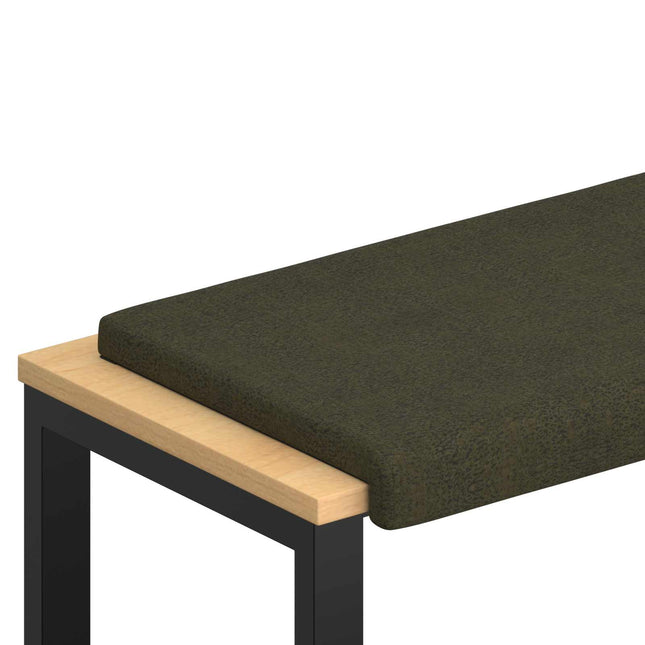 Bænkpude Faux suedestof Army Grøn Dybde 35 cm