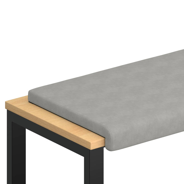 Bænkpude Microfiber Lysegrå Dybde 35 cm
