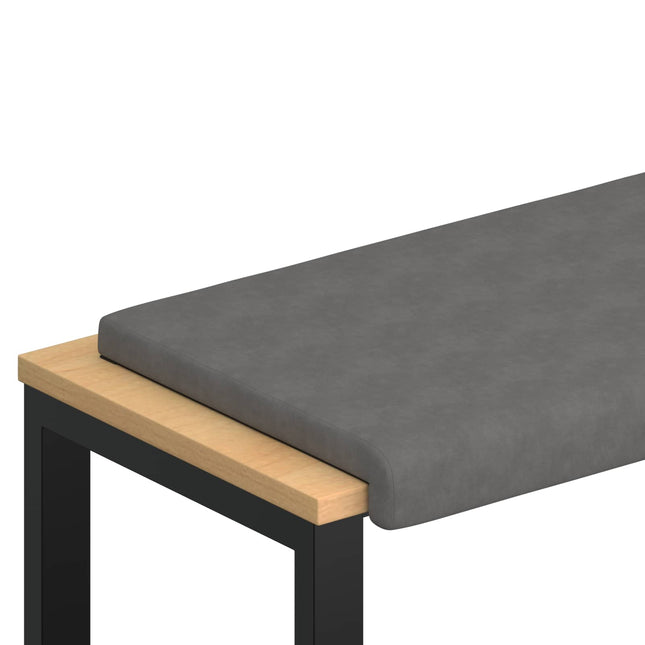 Bænkpude Microfiber Mørkegrå Dybde 35 cm