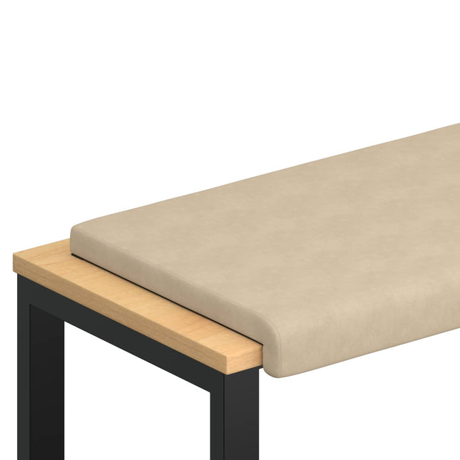 Bænkpude Microfiber Cremefarvet Dybde 35 cm
