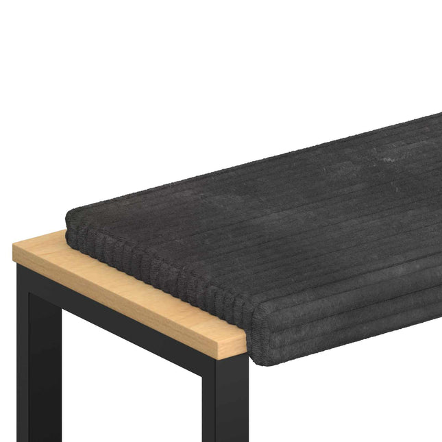 Bænkpude Plush Corduroy Mørkegrå Dybde 35 cm