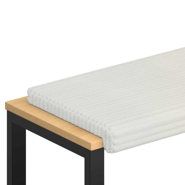 Bænkpude Plush Corduroy Cremefarvet Dybde 35 cm