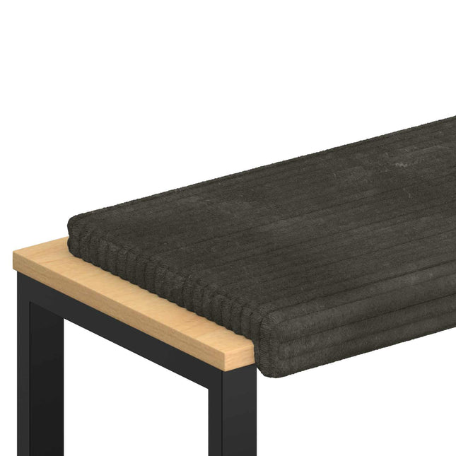 Bænkpude Plush Corduroy Antracit Dybde 35 cm