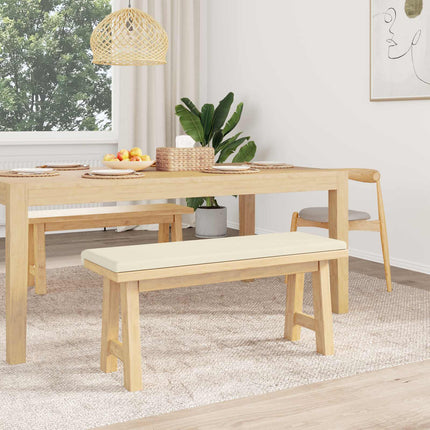 Bænkpude Textureret Velour Cremefarvet Dybde 35 cm