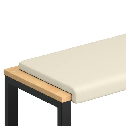 Bænkpude Textureret Velour Cremefarvet Dybde 35 cm