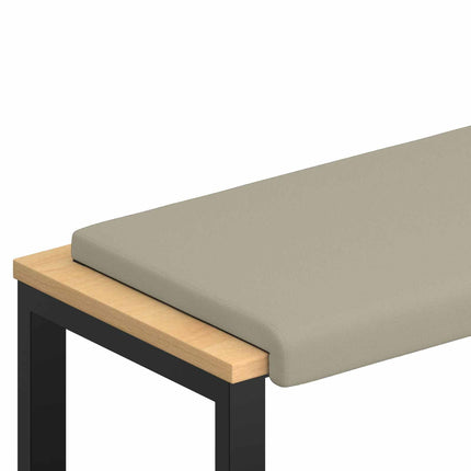 Bænkpude Textureret Velour Sandfarvet Dybde 35 cm