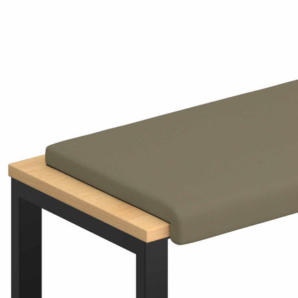 Bænkpude Textureret Velour Kakifarvet Dybde 35 cm
