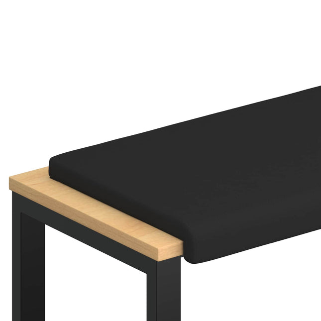 Bænkpude Textureret Velour Sort Dybde 35 cm