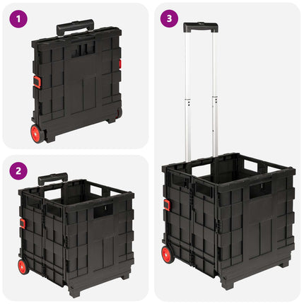 Vogn Sort og rød 35 x 39 x 92 cm PP og Elastomer