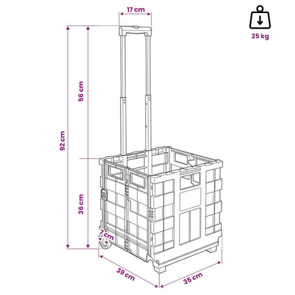 Vogn Sort og rød 35 x 39 x 92 cm PP og Elastomer