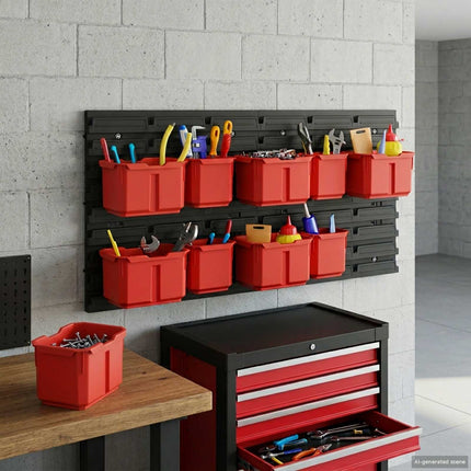 Container Stativ Sort og rød 77,5 x 2 x 39 cm PP