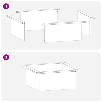 Bålplade ring Sort 90 x 90 x 25 cm Stål