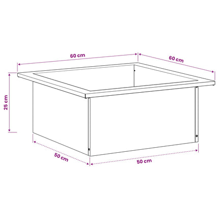 Bålplade ring Sort 90 x 90 x 25 cm Stål