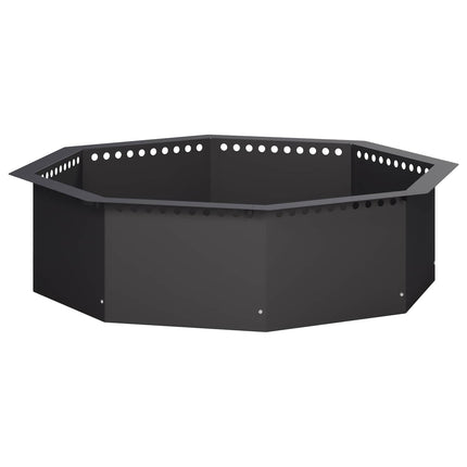 Bålplade ring Sort 90 x 90 x 25 cm Stål