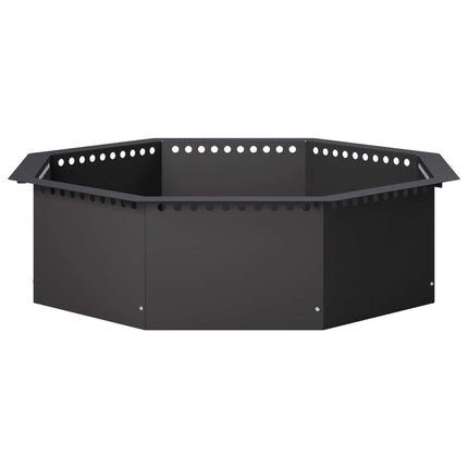 Bålplade ring Sort 90 x 90 x 25 cm Stål