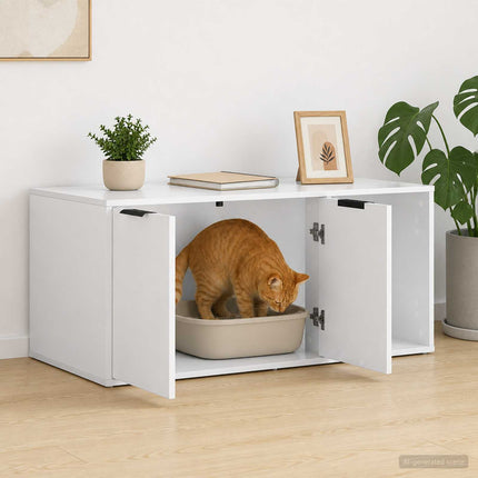 Kattebur møbel Hvid 100 x 49 x 45 cm Konstrueret træ