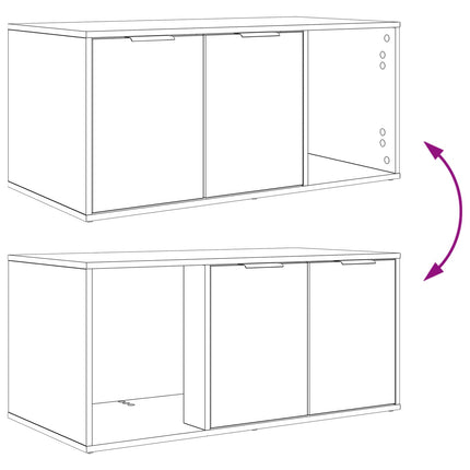Kattebur møbel Sort eg 100 x 49 x 45 cm Konstrueret træ