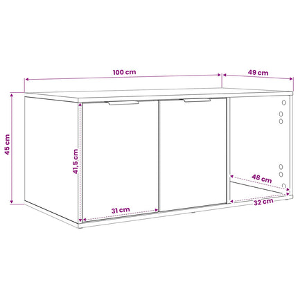 Kattebur møbel Røget eg 100 x 49 x 45 cm Konstrueret træ