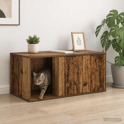 Kattebur møbel Gammelt træ 100 x 49 x 45 cm Konstrueret træ