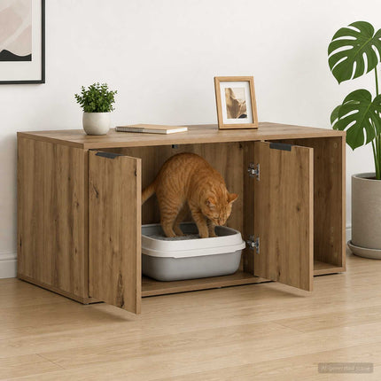 Kattebur møbel Artisan-eg 100 x 49 x 45 cm Konstrueret træ