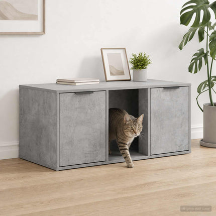 Kattebur møbel Betongrå 100 x 49 x 45 cm Konstrueret træ