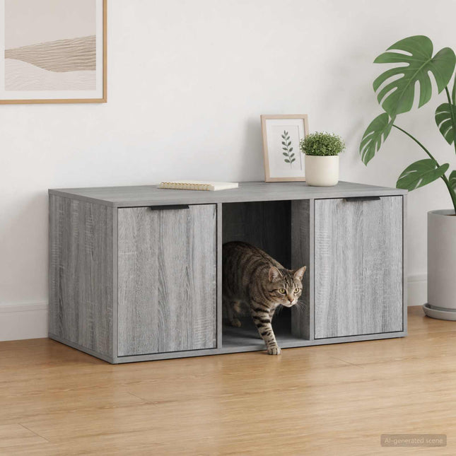 Kattebur møbel Grå Sonoma 100 x 49 x 45 cm Konstrueret træ