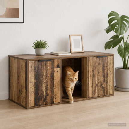 Kattebur møbel Gammelt træ 100 x 49 x 45 cm Konstrueret træ