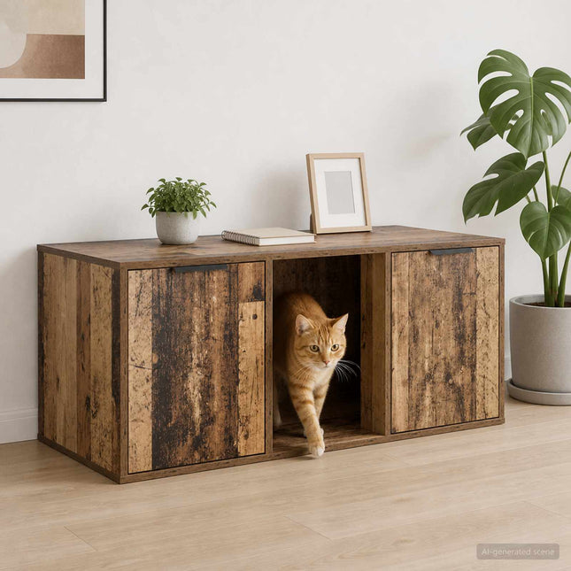 Kattebur møbel Gammelt træ 100 x 49 x 45 cm Konstrueret træ