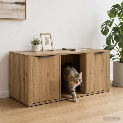 Kattebur møbel Artisan-eg 100 x 49 x 45 cm Konstrueret træ