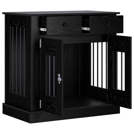 Hundekasse møbel Sort eg 80 x 47,5 x 80 cm Konstrueret træ