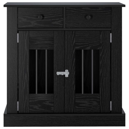 Hundekasse møbel Sort eg 80 x 47,5 x 80 cm Konstrueret træ