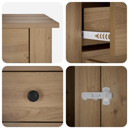 Hundekasse møbel Artisan-eg 80 x 47,5 x 80 cm Konstrueret træ