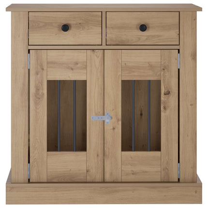 Hundekasse møbel Artisan-eg 80 x 47,5 x 80 cm Konstrueret træ