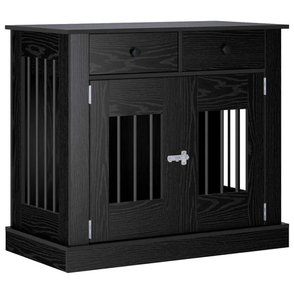 Hundekasse møbel Sort eg 90 x 47,5 x 80 cm Konstrueret træ