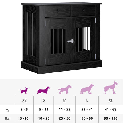 Hundekasse møbel Sort eg 90 x 47,5 x 80 cm Konstrueret træ