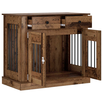 Hundekasse møbel Gammelt træ 90 x 47,5 x 80 cm Konstrueret træ