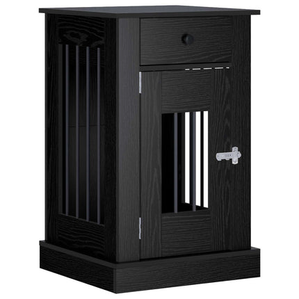 Hundekasse møbel Sort eg 50 x 47,5 x 80 cm Konstrueret træ