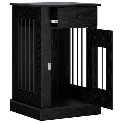 Hundekasse møbel Sort eg 50 x 47,5 x 80 cm Konstrueret træ