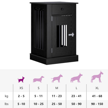 Hundekasse møbel Sort eg 50 x 47,5 x 80 cm Konstrueret træ