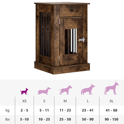 Hundekasse møbel Røget eg 50 x 47,5 x 80 cm Konstrueret træ