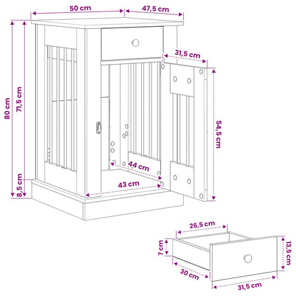 Hundekasse møbel Gammelt træ 50 x 47,5 x 80 cm Konstrueret træ