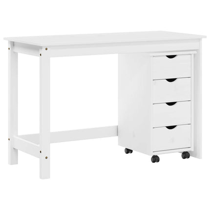 Skrivebords- og skabets sæt 2 stk. Hvid Massivt fyrretræ
