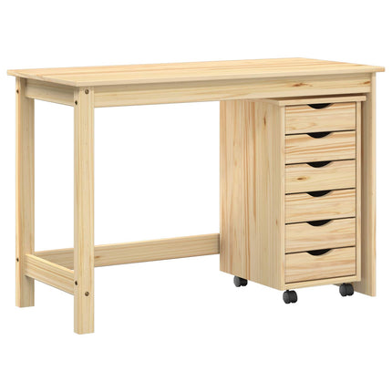 Skrivebord og rullevognsæt MOSS 2 pcs Brun