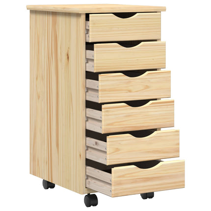 Skrivebord og rullevognsæt MOSS 2 pcs Brun