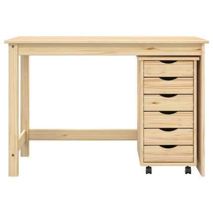 Skrivebord og rullevognsæt MOSS 2 pcs Brun