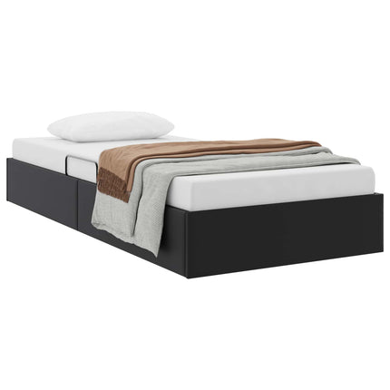 Ottoman Sengestel med opbevaring Sort 90 x 190 cm Faux læder