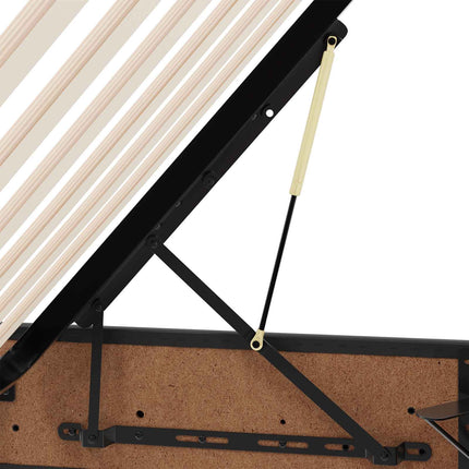 Ottoman Sengestel med opbevaring Sort 90 x 200 cm Faux læder